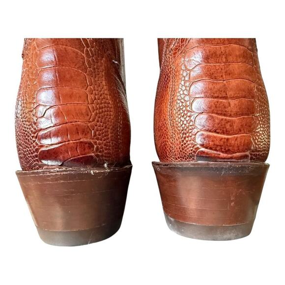 Dan Post Ostrich Leg Western Cowboy Boot Style 6636 Men size 9 D - Picture 5 of 9